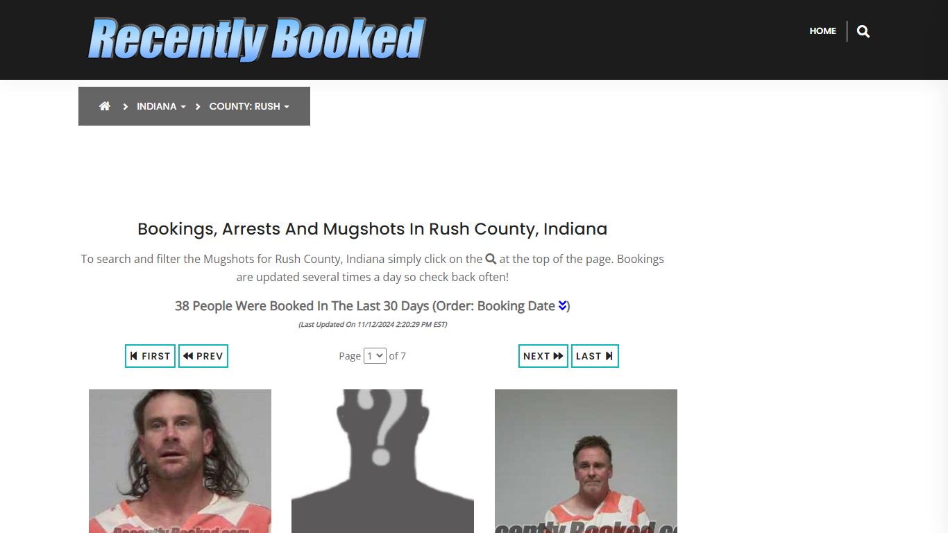 Bookings, Arrests and Mugshots in Rush County, Indiana - Recently Booked