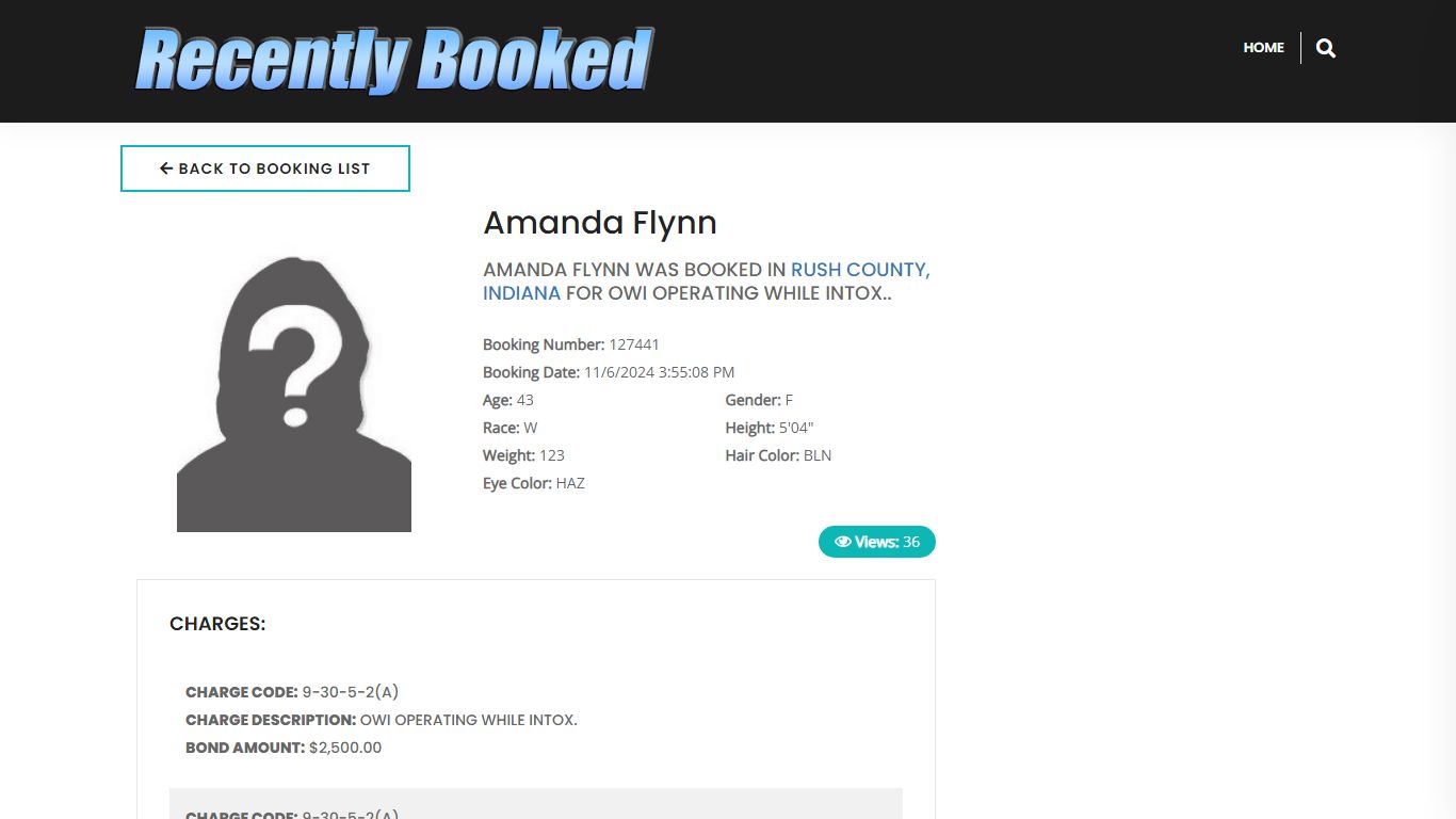 Recent Booking / Mugshot for Amanda Flynn in Rush County, Indiana