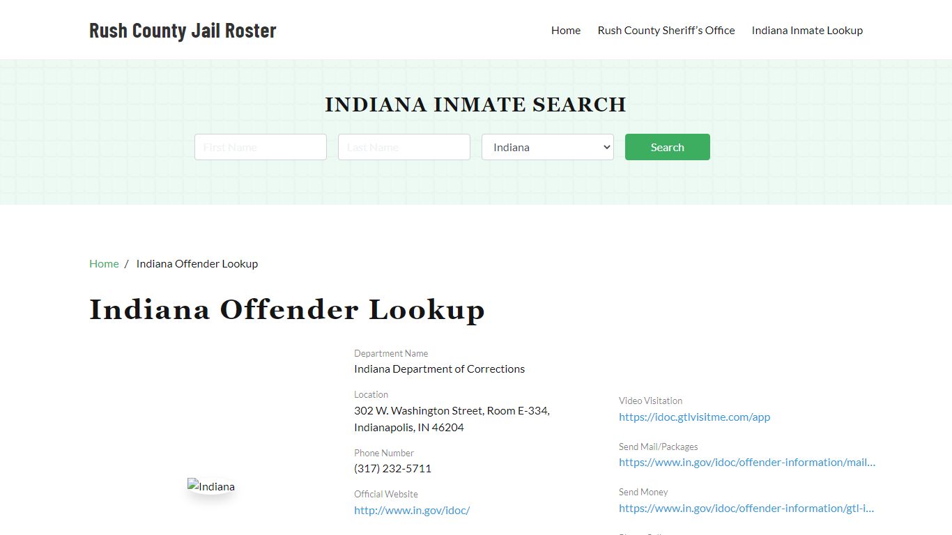 Indiana Inmate Search, Jail Rosters - Rush County Jail